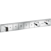 Внешняя часть термостата для душа hansgrohe RainSelect скрытого монтажа на 5 потребителей, хром