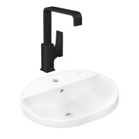 Готовый набор для раковины hansgrohe Xuniva U встраиваемой со смесителем Metropol 230 HG-PR216, белый/матовый черный