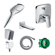 Готовый набор для ванны скрытого монтажа hansgrohe Logis с ручным душем Raindance HG-PR133, хром