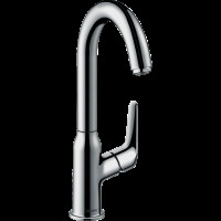 Смеситель для раковины hansgrohe Novus 240 с поворотным изливом, со сливным гарнитуром 71126000, хром