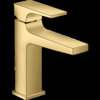 Смеситель для раковины hansgrohe Metropol 110 со сливным клапаном Push-Open 32507990/U, полированное золото, уцененный товар