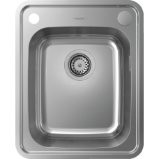 Кухонная мойка hansgrohe S41 S412-F340 врезная 43334800, нержавеющая сталь