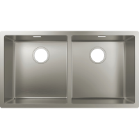 Кухонная мойка hansgrohe S71 S719-U765 интегрированная, с двумя чашами 370/370, нержавеющая сталь