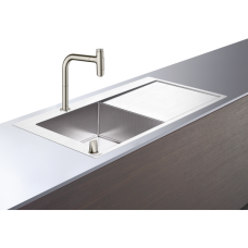Кухонная комбинация hansgrohe C71-F450-12 врезная с правым крылом 43230800, под сталь