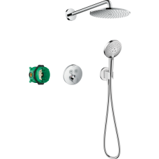 Душевая система hansgrohe Raindance S 240 1jet PowderRain скрытого монтажа с термостатом ShowerSelect S 27951000, хром