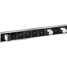 Внешняя часть термостата для душа hansgrohe RainSelect скрытого монтажа на 5 потребителей 15358600, черный/хром