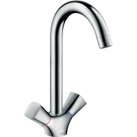 Смеситель для кухонной мойки hansgrohe Logis M31 220 двухвентильный 71280000, хром