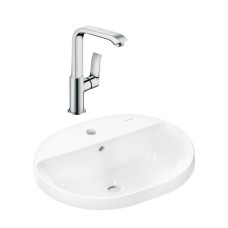 Готовый набор для раковины hansgrohe Xuniva U встраиваемой со смесителем Metris 230 HG-PR214, белый/хром