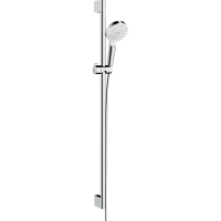Душевой гарнитур hansgrohe Crometta 100 2jet Vario со штангой 90 см 26536400, белый/хром