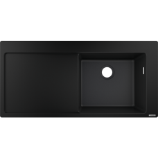 Кухонная мойка hansgrohe S51 S514-F450 врезная с левым крылом 43314170, черный графит
