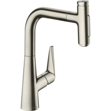Смеситель для кухонной мойки hansgrohe Talis Select M51 220, с вытяжным душем 2jet, sBox 73868800, под сталь