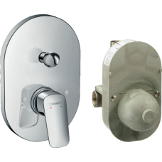 Смеситель для ванны hansgrohe Logis скрытого монтажа, в комплекте с монтажной частью 71409000, хром