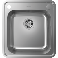 Кухонная мойка hansgrohe S41 S412-F400 врезная 43335800, нержавеющая сталь