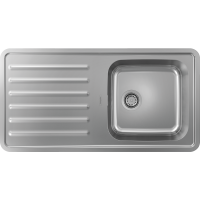 Кухонная мойка hansgrohe S41 S4111-F400 врезная с крылом 43341800, нержавеющая сталь
