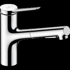 Смеситель для кухонной мойки hansgrohe Zesis M33 150, с вытяжным душем 2jet, sBox lite 74803000/U, хром, уцененный товар