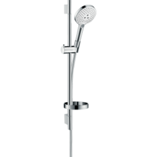 Душевой гарнитур hansgrohe Raindance Select S 120 3jet со штангой 65 см и мыльницей 26630400, белый/хром