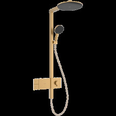 Душевая система hansgrohe Raindance Alive S Showerpipe 300 1jet с термостатом ShowerSelect Comfort, 24582140, шлифованная бронза