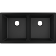 Кухонная мойка hansgrohe S51 S510-U770 интегрированная, с двумя чашами 370/370 43434170, черный графит