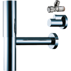 Сифон для раковины hansgrohe Flowstar дизайнерский, с 2 угловыми вентилями 52120000, хром