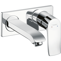Внешняя часть смесителя для раковины hansgrohe Metris LowFlow скрытого монтажа, настенный, хром