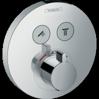 Внешняя часть термостата для душа hansgrohe ShowerSelect S скрытого монтажа на 2 потребителя HG-15743000_cfg