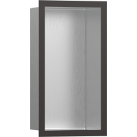 Настенный короб hansgrohe XtraStoris Individual с цветом корпуса под сталь и дизайнерской рамой, 30х15х10 см