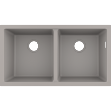 Кухонная мойка hansgrohe S51 S510-U770 интегрированная, с двумя чашами 370/370 43434380, серый бетон