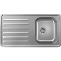 Кухонная мойка hansgrohe S41 S4111-F340 врезная с крылом 43340800, нержавеющая сталь