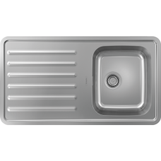 Кухонная мойка hansgrohe S41 S4111-F340 врезная с крылом 43340800, нержавеющая сталь