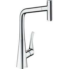 Кухонный смеситель Hansgrohe Metris Select M71 однорычажный, 320, с вытяжным изливом, 1jet, sBox