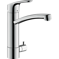 Смеситель для кухонной мойки hansgrohe Focus M41 200, с запорным вентилем 31803000, хром