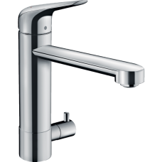 Смеситель для кухонной мойки hansgrohe Focus M42 180, с запорным вентилем 71813000, хром