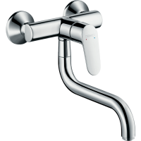 Смеситель для кухонной мойки hansgrohe Focus M41, настенный, с поворотным изливом, хром