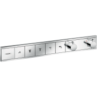 Внешняя часть термостата для душа hansgrohe RainSelect скрытого монтажа на 5 потребителей 15384000, хром