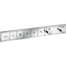 Внешняя часть термостата для душа hansgrohe RainSelect скрытого монтажа на 5 потребителей 15384000, хром