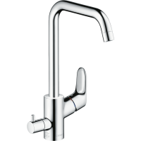 Смеситель для кухонной мойки hansgrohe Focus M41 260, с запорным вентилем 31823000, хром
