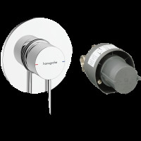 Смеситель для душа hansgrohe Zesis S скрытого монтажа, в комплекте с монтажной частью, хром
