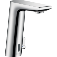 Смеситель для раковины hansgrohe Metris S 150 электронный, с регулировкой температуры, питание от батареи 6V, хром