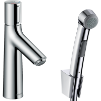 Смеситель для раковины hansgrohe Talis Select S со сливным гарнитуром и гигиеническим душем 72291000, хром