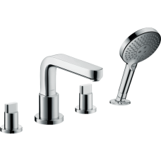 Внешняя часть смесителя для ванны hansgrohe Metris S на край ванны, на 4 отверстия, с душевым гарнитуром 31443000, хром