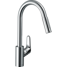 Смеситель для кухонной мойки hansgrohe Focus M41 240, с вытяжным душем 2jet, sBox, Eco 73895000, хром