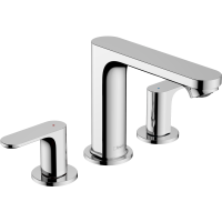 Смеситель для раковины hansgrohe Rebris S 110 на 3 отверстия, со сливным гарнитуром 72530000, хром