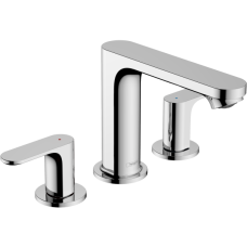 Смеситель для раковины hansgrohe Rebris S 110 на 3 отверстия, со сливным гарнитуром 72530000, хром