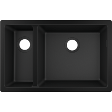 Кухонная мойка hansgrohe S51 S510-U635 интегрированная, с двумя чашами 180/450 43433170, черный графит