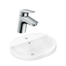 Готовый набор для раковины hansgrohe Xuniva U встраиваемой со смесителем Logis 70 HG-PR185, белый/хром