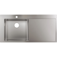 Кухонная мойка hansgrohe S71 S716-F450 врезная с правым крылом, нержавеющая сталь