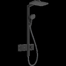 Душевая система hansgrohe Raindance Alive Q Showerpipe 210/340 1jet с термостатом ShowerSelect Comfort, 24580670, матовый черный
