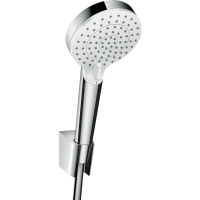 Душевой набор hansgrohe Crometta 100 2jet Vario EcoSmart с держателем и шлангом 125 см 26693400, белый/хром