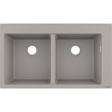 Кухонная мойка hansgrohe S51 S510-F770 врезная, с двумя чашами 370/370 43316380, серый бетон
