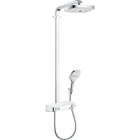 Душевая система hansgrohe Raindance Select E 300 2jet EcoSmart с термостатом ShowerTablet Select 300 27283400, белый/хром